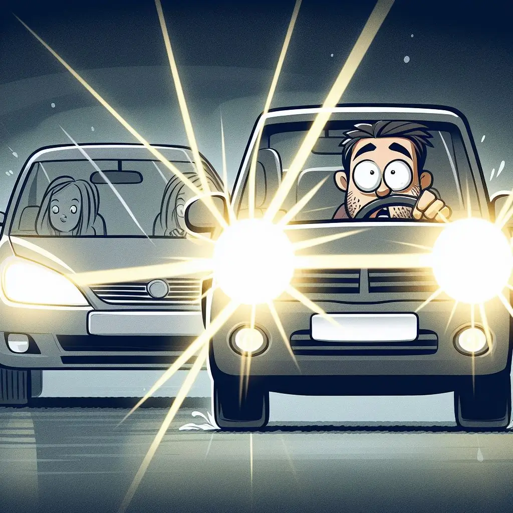 Driving coming in high beam