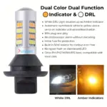 Easy to Install Error-Free Dual Color Switchback LED DRL Indicator - White & Amber Turn Signal BAU15S PSX24W T20 - Image 2