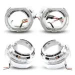 Premium 3 Inch Projector Shroud with Angel Eye DRL - Stylish Upgrade for Bi-LED/Bi-HID Headlights