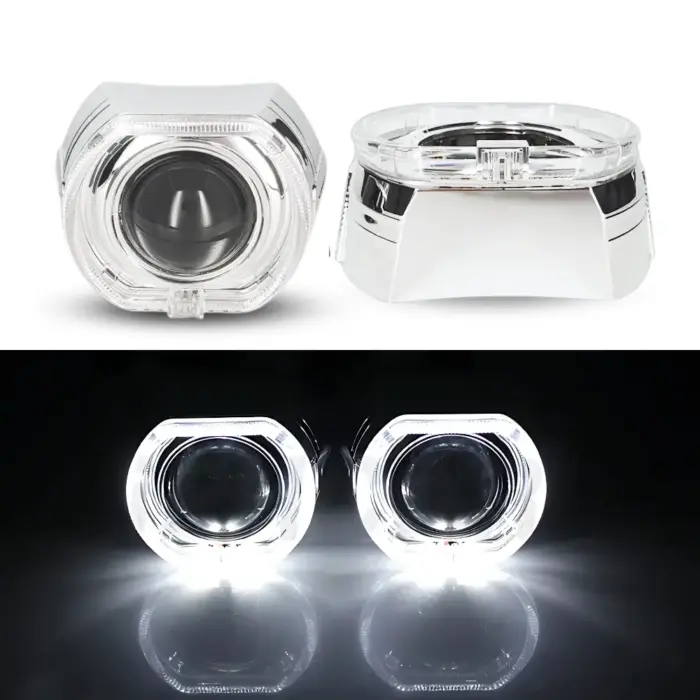 Premium 3 Inch Projector Shroud with Angel Eye DRL - Stylish Upgrade for Bi-LED/Bi-HID Headlights - Image 4