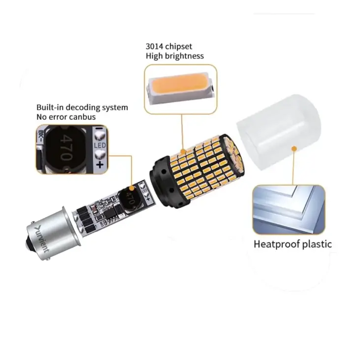Bright P21W BA15S 1156 LED Bulb - Flat Pin 180° for Brakes, Reverse, Indicators - Image 4