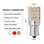 Solid Performance Canbus ErrorFree P21W BA15S LED Flat Pin Auto Lamp for Cars & Motorcycles - Image 6