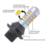 Easy to Install Error-Free Dual Color Switchback LED DRL Indicator - White & Amber Turn Signal BAU15S PSX24W T20 - Image 3