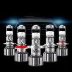 LED Mini Projector Headlight Lens - 55W Plug & Play Upgrade for Cars and Bikes