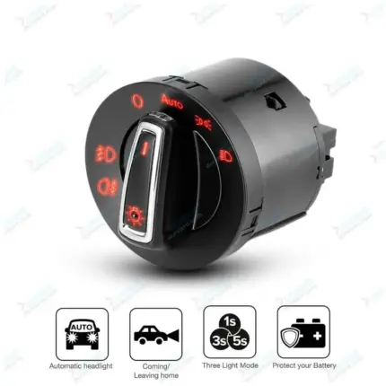 Automatic Headlight Switch for Volkswagen and Skoda - 5ND941431A with Light Sensor, 10 PIN, Plug-and-Play