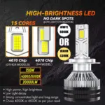 150W LED Headlight Foglamp Kit with Latest CSP 4070 LED Chip Warm White 4300K / Cool Daylight 6000K - Image 5