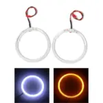 80mm Angel Eye DRL Halo Ring with Amber Indicators for Cars & Motorcycles – Versatile Driving Fog Light & Turn Signal