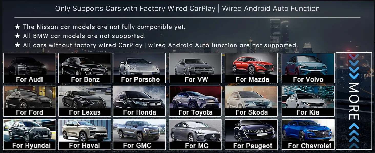 wide range of compatible cars