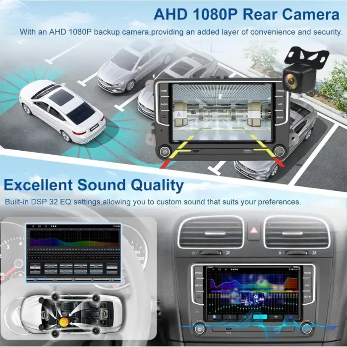 7 Inch Android Car Stereo for Volkswagen/Skoda - Wireless CarPlay, Android Auto, 4GB RAM, 1080P Backup Camera - Image 8
