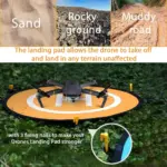 55cm (21") Universal Drone Landing Pad, Waterproof, with Reflective Stickers & Ground Nails for DJI, Parrot, and More - Image 3