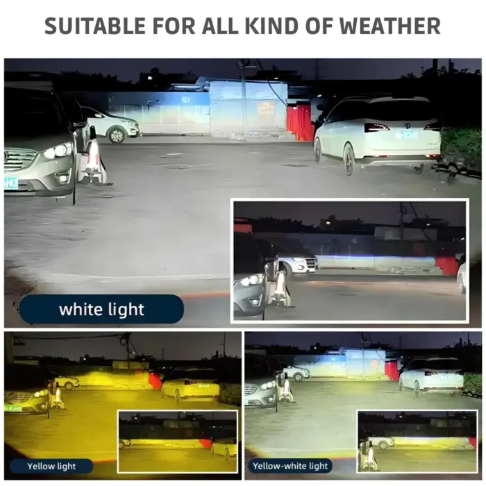 M617 3 Inch Tri-Color Fog Projector Bi-LED Projector Retrofit Kit with Low High Beam - Ultimate Clarity in Any Weather! - Image 6