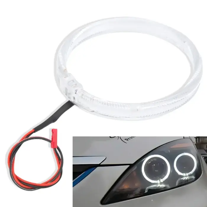 80mm Angel Eye DRL Halo Ring with Amber Indicators for Cars & Motorcycles – Versatile Driving Fog Light & Turn Signal - Image 2