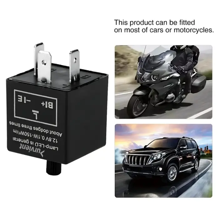 3-Pin Adjustable Indicator Flasher Relay – Fix LED Hyperflashing for Cars & Bikes - Image 2