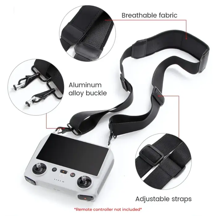 Premium Neck Strap for DJI RC, RC2, RC Pro – Adjustable Lanyard for Mini 3, 3 Pro, Mini 4 Pro, Air 3, Air 3S, Mavic 3 - Image 3