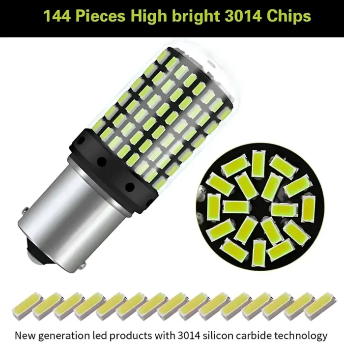 Bright P21W BA15S 1156 LED Bulb - Flat Pin 180° for Brakes, Reverse, Indicators - Image 3