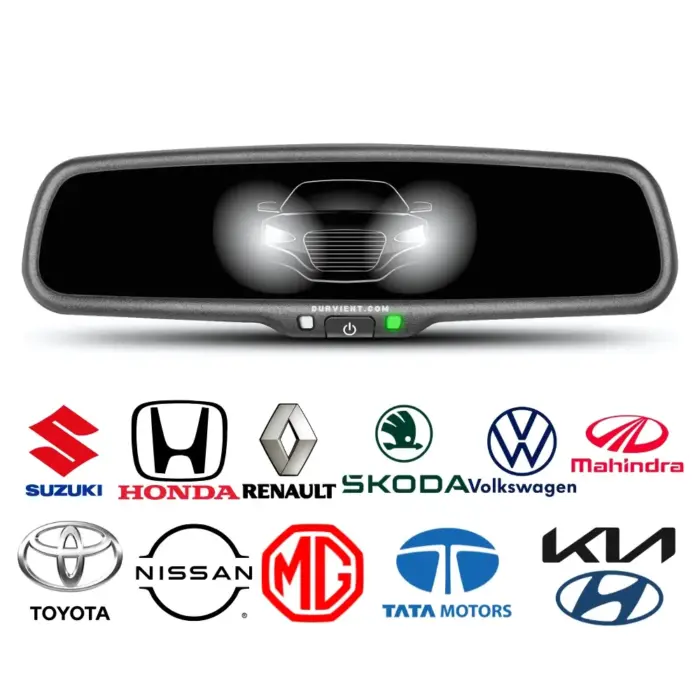 Auto Dimming IRVM Mirror - Electronic Dimming, Electrochromatic, DIY Installation, Universal Fit for Safer Night Driving - Image 1