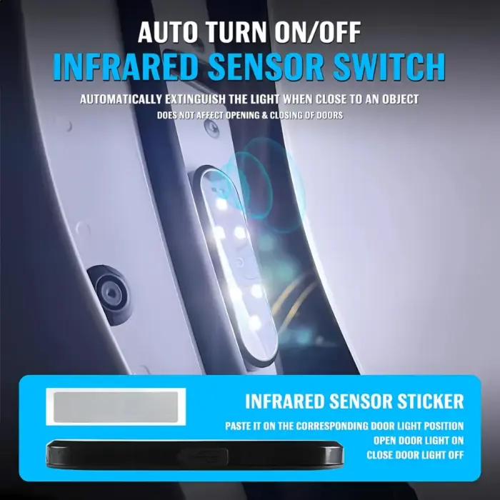 Magnetic Car Door Light Infrared Sensor Controlled LED Puddle (Wireless, Waterproof, and Rechargeable) - Image 4