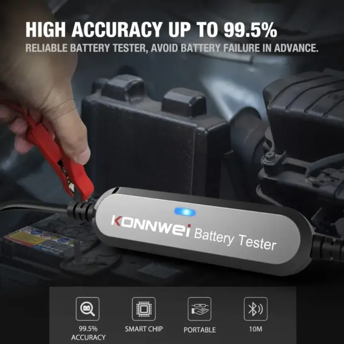 KONNWEI BK100 Bluetooth Battery Tester For 6V/12V Car Motorcycle Battery & Alternator Tester - Image 4