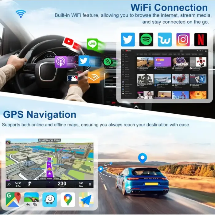 7 Inch Android Car Stereo for Volkswagen/Skoda - Wireless CarPlay, Android Auto, 4GB RAM, 1080P Backup Camera - Image 7