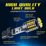 T20 7440 LED Bulbs – Amber, Red, White for Indicators, Brake, and Reverse Lights (W21W, WY21W, W21W LL, WY21W LL Wedge) - Image 5