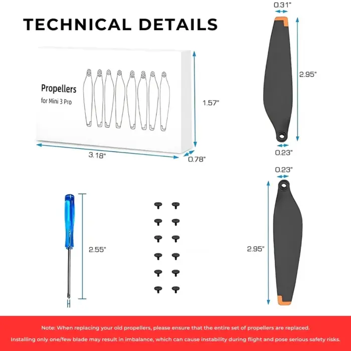 Lightweight Polycarbonate Replacement DJI Mini 3 Pro Propeller Blades 6030F Props - Quieter Flights - Image 7