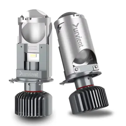 H4 Mini Projector With Sharp Cut-Out 35W H4, HS1, H19 6000K White, 300% Brighter for Cars & Motorcycles