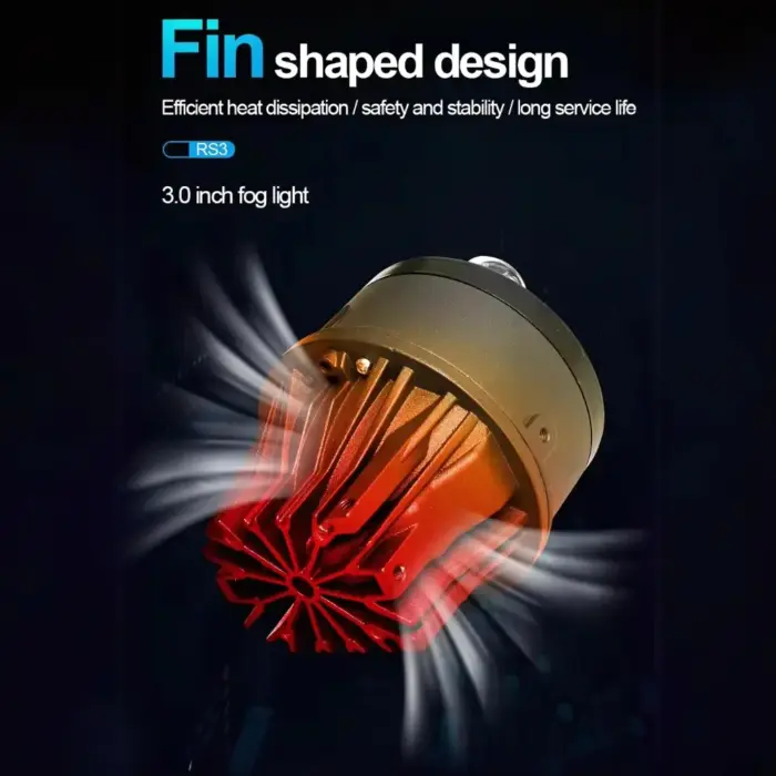 RS3 3-Inch Bi-LED Dual Laser Fog Projector - 6000K Daylight White, IP65 Waterproof (Cars & Bikes) - Image 5