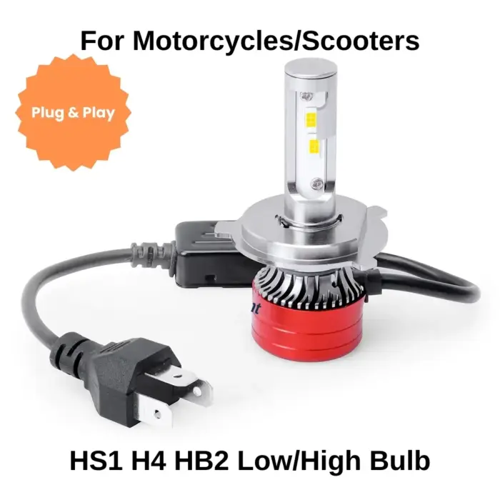 High-Performance Headlight LED for Motorcycle and Scooter - 6000K White Light, Plug-and-Play Design - Image 3