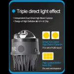 RS3 3-Inch Bi-LED Dual Laser Fog Projector - 6000K Daylight White, IP65 Waterproof (Cars & Bikes) - Image 4