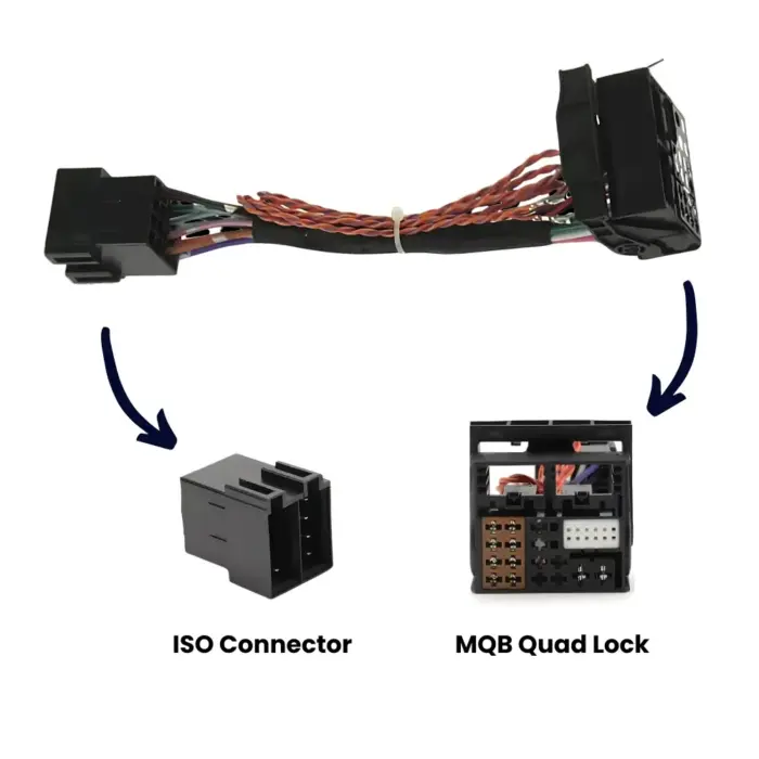 ISO to MQB Quadlock Connector Cable For Plug-and-Play Upgrade for RCD360 Pro, Discover Media & MIB Systems - Image 2