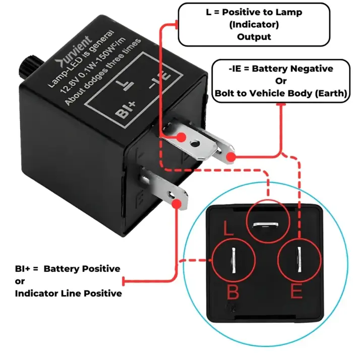 3-Pin Adjustable Indicator Flasher Relay – Fix LED Hyperflashing for Cars & Bikes - Image 4