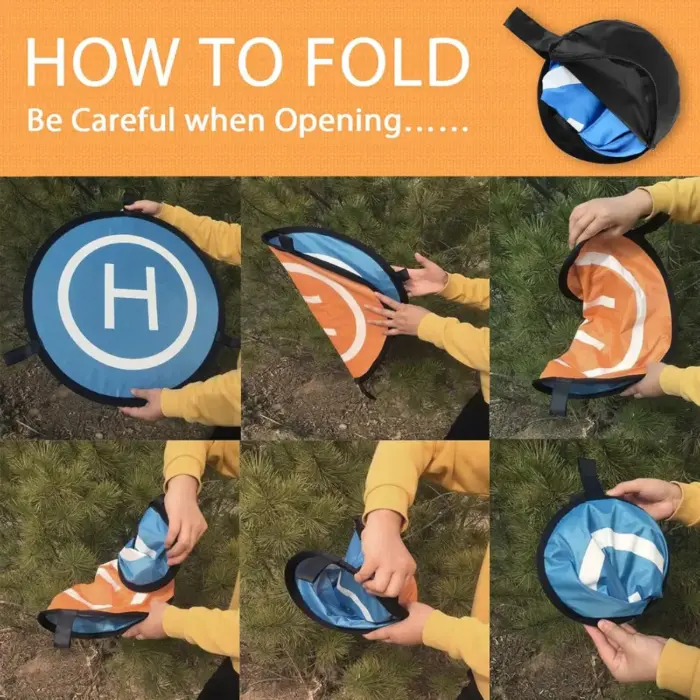 55cm (21") Universal Drone Landing Pad, Waterproof, with Reflective Stickers & Ground Nails for DJI, Parrot, and More - Image 4