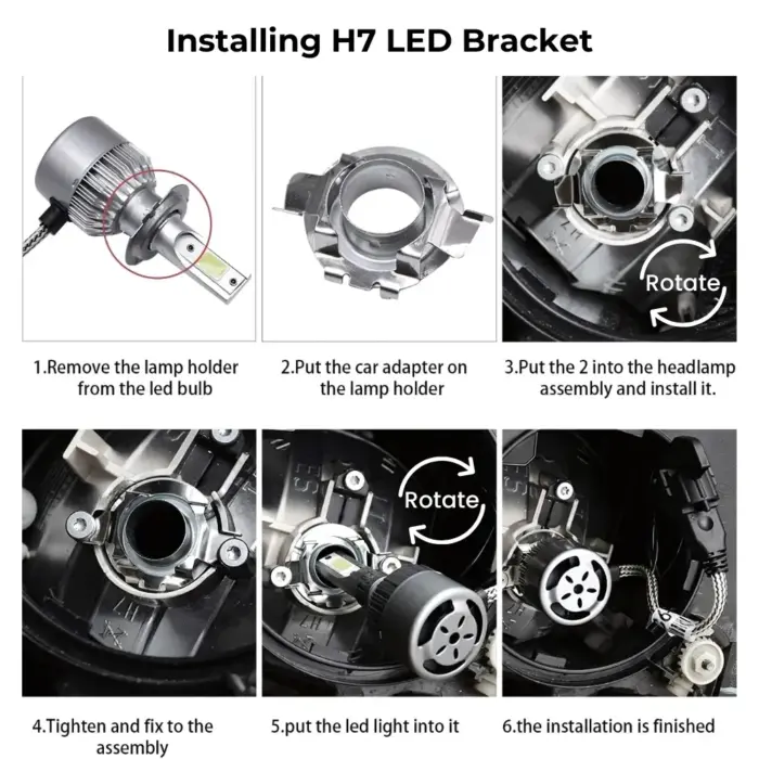 H7 LED Bracket Bulb Adapter for Volkswagen, Skoda, Mercedes, Audi, BMW - Image 5