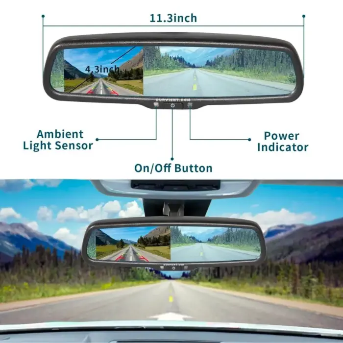 Anti-Glare IRVM Rear View Mirror Reverse Camera Kit - Image 7