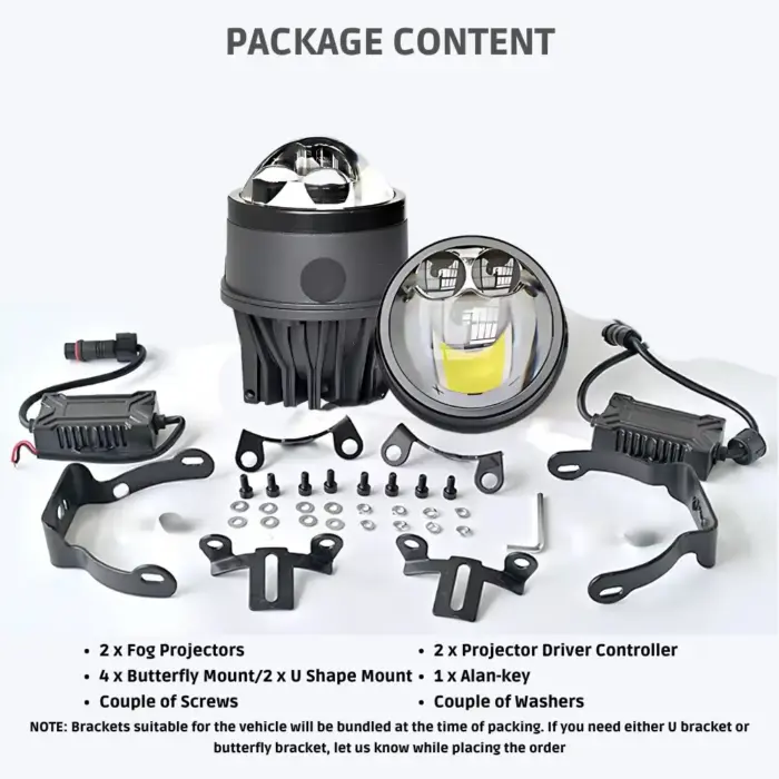 RS3 3-Inch Bi-LED Dual Laser Fog Projector - 6000K Daylight White, IP65 Waterproof (Cars & Bikes) - Image 6