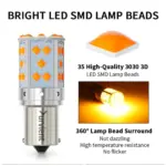 Solid Performance Canbus ErrorFree P21W BA15S LED Flat Pin Auto Lamp for Cars & Motorcycles - Image 4