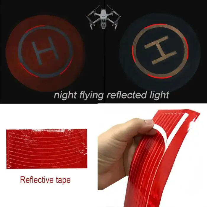 55cm (21") Universal Drone Landing Pad, Waterproof, with Reflective Stickers & Ground Nails for DJI, Parrot, and More - Image 2