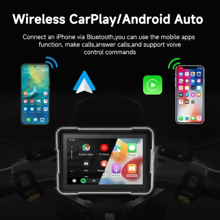 5" Wireless Display for Motorcycle Android Auto & CarPlay - IPS Touchscreen, TPMS & Dashcam Options - Image 3