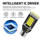 T15 W16W/WY16W Canbus Error-Free LED Bulb - 2016 SMD LEDs, 360° Illumination, Plug-and-Play - Image 3