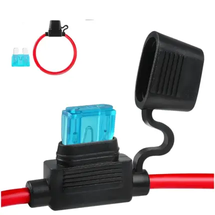 Waterproof In-Line Fuse Holder with 16 AWG Wire - 15A ATC/ATO Blade Fuse for Automotive, Marine, and Industrial Use